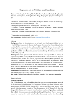 The genomics data for 78 chickens from 15 populations Diyan Li1