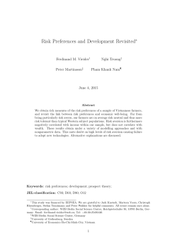 Risk Preferences and Development Revisited