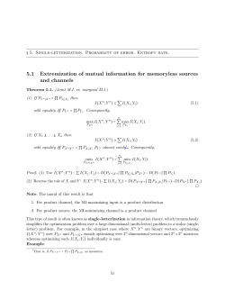 Chapter 5: Single-Letterization. Probability of Error. Entropy Rate.