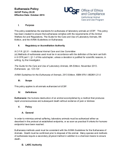 Euthanasia Policy - UCSF Animal Care and Use Program