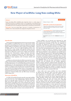 New Player of ncRNAs: Long Non-coding RNAs