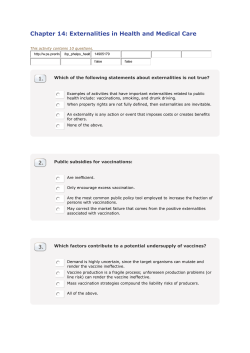 Chapter 14: Externalities in Health and Medical Care