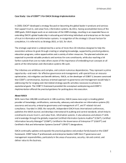 COBIT Case Study: Use of COBIT 5 for ISACA Strategy Implementation