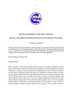 Self-determination at the time of Brexit