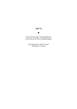 The mixed strategy Nash equilibrium of the television news