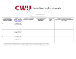 CWU Student Learning Outcome Assessment Plan Example
