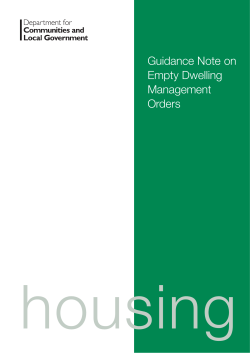 Guidance Note on Empty Dwelling Management Orders