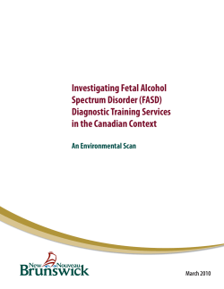 (FASD) Diagnostic Training Services in the Canadian Context