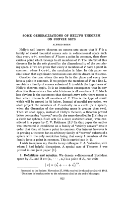 Some generalizations of Helly`s theorem on convex sets
