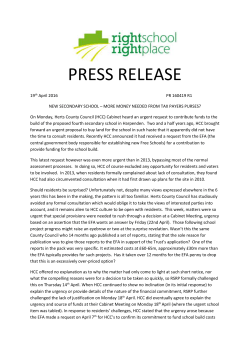 press release - Right School Right Place