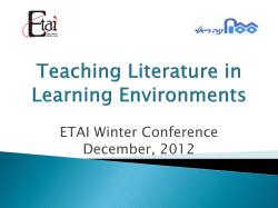 Teaching Literature in Learning Environments
