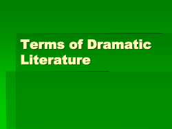 Terms of Dramatic Literature