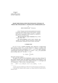 Let (&Omega; ,F,P) be a complete probability space, filtered by a