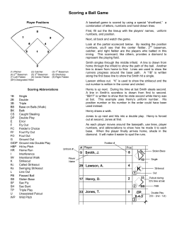 Scoring a Ball Game - The Baseball Scorecard