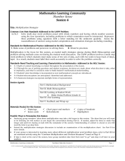Mathematics Learning Community