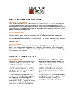 benefits of individual or small group training which