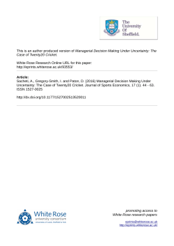 Managerial Decision Making Under Uncertainty