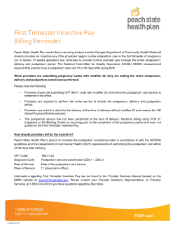 First Trimester Incentive Pay Billing Reminder