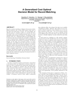 A Generalized Cost Optimal Decision Model for Record Matching