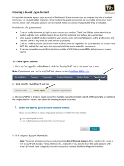 Creating a Guest Login Account - JHU University Information