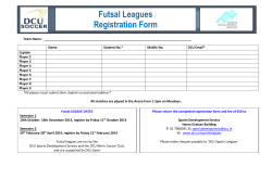 DCU Astro Leagues Team Registration Form