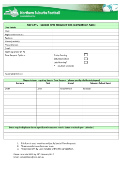 Special Time Request (Competition Ages).