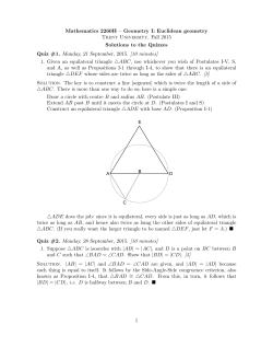 Solutions to the Quizzes