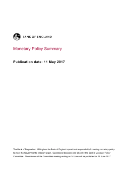 Monetary policy summary - May 2017
