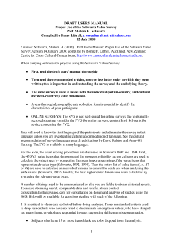 Proper Use of the Schwartz Value Survey