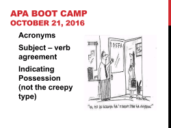 APA Boot Camp