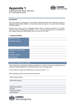 Designated Market Maker Application
