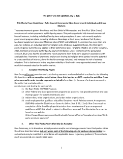 Third Party Payer Guidelines - Blue Cross and Blue Shield of