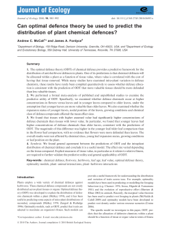 Can optimal defence theory be used to predict the distribution of