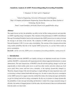 Sensitivity Analysis of AODV Protocol Regarding Forwarding