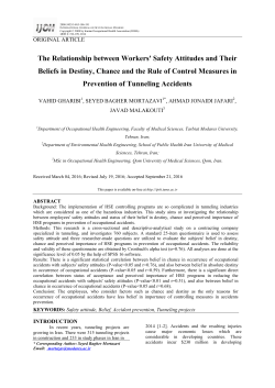 The Relationship between Workers` Safety Attitudes and Their