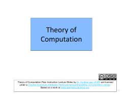 CSE 105 Theory of Computability - Peer Instruction for Computer