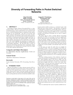 Diversity of Forwarding Paths in Pocket Switched Networks