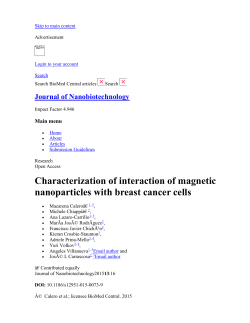 Characterization of interaction of magnetic nanoparticles with breast