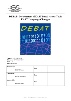 1. Introduction - DEBAT - Development of EAST Based Access Tools