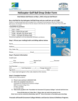 Helicopter Golf Ball Drop Order Form