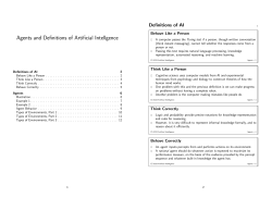 Agents and Definitions of Artificial Intellgence