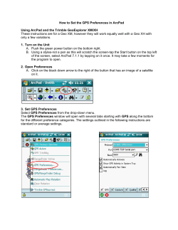 How to Set the GPS Preferences in ArcPad Using ArcPad and the