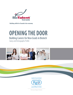 Opening the Door - BioTalent Canada