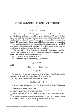 ON THE EQUIVALENCE OF ÉCART AND VOISINAGE*