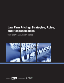 Law Firm Pricing: Strategies, Roles, and Responsibilities