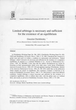 Mathematical ECONOMICS Limited arbitrage is necessary and
