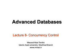 Lecture 8- Concurrency Control