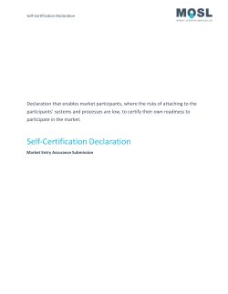 Self-Certification Declaration