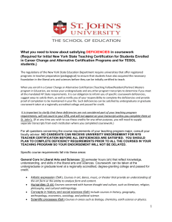 Satisfying Deficiencies in Coursework