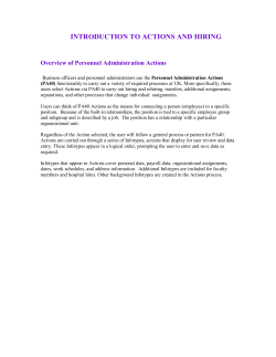 INTRODUCTION TO ACTIONS AND HIRING